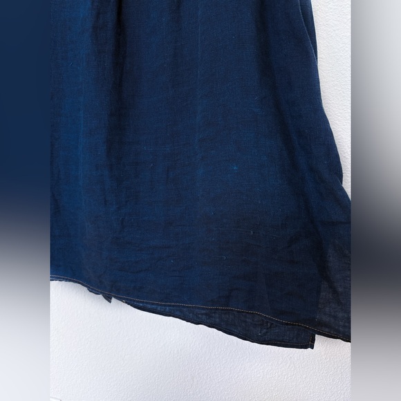 LAFAYETTE 148 Everson Long Sleeve Button Front Blouse in Linen Chambray Denim - Picture 5 of 5